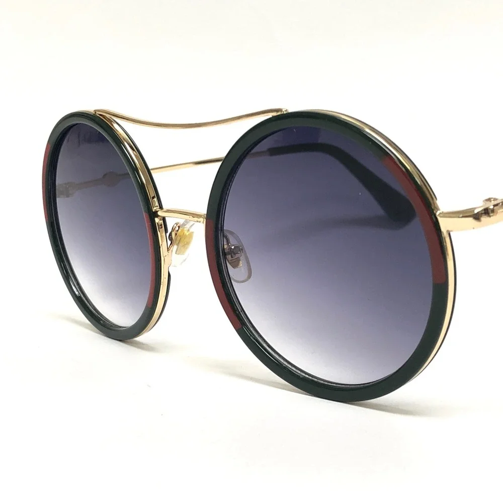 Women Fashion Designer‎ XL Sunglasses Gold Black Red Green Frame Round Hip Hop